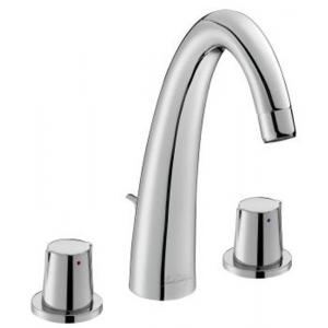 Image de Jacob Delafon E18871-CP - M&eacute;langeur lavabo &Eacute;l&eacute;vation 3 trous sur gorge bec fondu fixe avec bonde de vidage