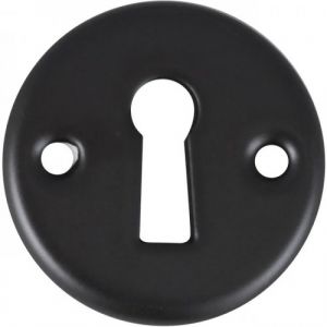 M&eacute;rigous Rosace ronde &Oslash; 50 mm trou de b&eacute;quille coloris noir mat bec de cane