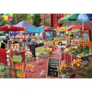 Eurographics Puzzle 104 pièces XXL : Une journée au marché fermier par Marie August-Anderson