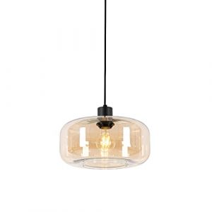 Qazqa Bizle - led Dimmable Suspension variateur inclus - 1 lumière - ø 28 cm - Bronze - Art Deco - éclairage intérieur - Salon i Chambre i Cuisine i Salle