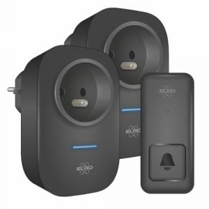Elro DB4000PF-P1C2B Kit de Sonnette Kinetic sans Fil - avec 2 x r&eacute;cepteur Plug-in avec Prise - sans Piles