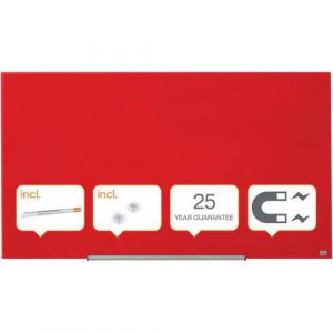 Nobo Tableau En Verre Widescreen - 1264 X 711 Mm - Rouge
