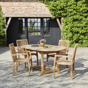 Image de Bois Dessus Bois Dessous Salon de jardin extensible en teck 4/6 personnes