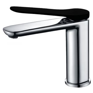 Essebagno Pandora mitigeur lavabo bas chrome et noir