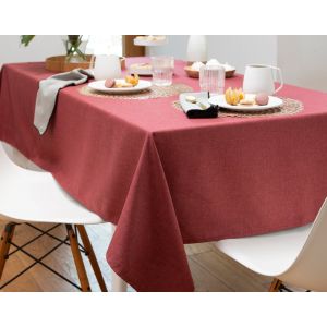 Nappe ronde 180x180 rouge en polyester