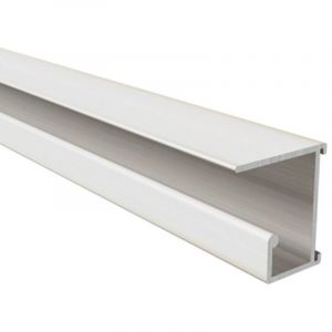 HOMEWELL - Rail en aluminium à visser sous tablettes pour dossiers suspendus, laqué blanc, Lg 1950 mm
