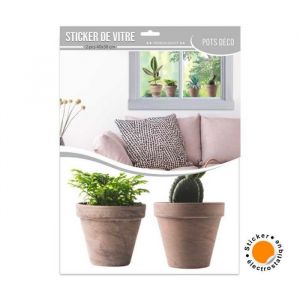 STC Stickers de vitre 4 Plantes en Pot