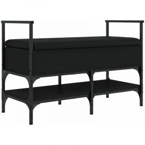 VidaXL Banc à chaussures noir 85,5x42x57,5 cm bois d'ingénierie