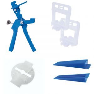 Diamwood Kit de Pose Carrelage 301 Pièces avec Croisillons Autonivelants 2 mm - Comprend 100 Cales, 1 Pince et 100 Bagues de Protection - Outils de Finition