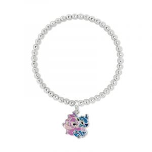 Bracelet de Lilo & Stitch - Stitch and Angel - pour Femme - couleur argent