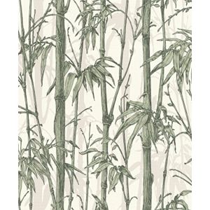 Rasch 484847 Florentine III Papier peint intissé Motif bambou Vert 10,05 x 0,53 m