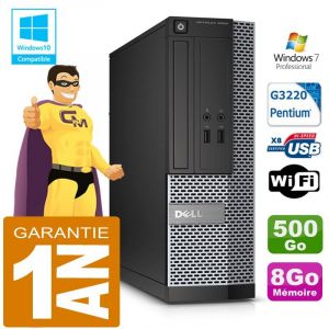 Dell PC 3020 SFF Intel G3220 Ram 8Go Disque 500 Go Graveur DVD Wifi W7