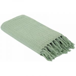 The home deco factory Jeté de canapé gaufré 130x160 cm vert d'eau 130 X 160 Vert