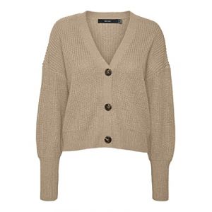 Vero Moda Cardigan Noos Vmlea LS à col en V, Nomad, L Femme