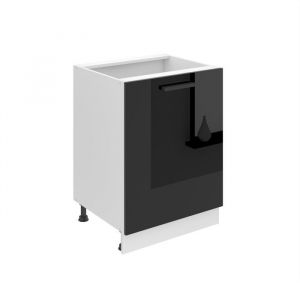 Meuble Cuisine Bas sans Plan de Travail sd i Meubles de Cuisine - Taille: 51,6 x 60 x 82 cm i Petit Meuble Cuisine - 1 Porte i Couleur : Noir très