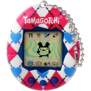 Bandai - Tamagotchi - Tamagotchi original - Argyle Heart - Animal électronique virtuel avec écran couleur - Jouet animal interactif en Français - Motif carreaux cœurs - Jouet Enfant 8 ans et + - 42981