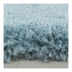 Allotapis Tapis shaggy moelleux uni rond Matheo Bleu ø 80 - Bleu