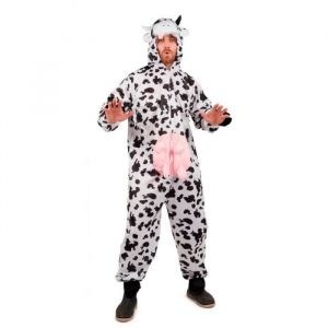 D&eacute;guisement de Vache Adulte - PtitClown - Combinaison &agrave; capuche et fermeture &eacute;clair - Blanc
