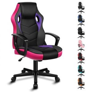 Alfordson Chaise De Bureau Racing, Chaise De Bureau Ergonomique Réglable En Hauteur Et Rembourrée, Capacité De Charge De 150 Kg, Violet