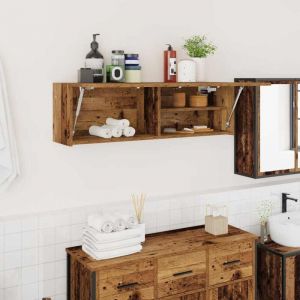 VidaXL Armoire murale de bain vieux bois 100x25x30cm bois d'ing&eacute;nierie