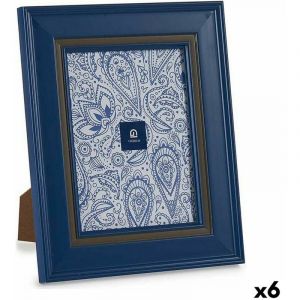 Cadre photo 23 x 28 x 2 cm Verre Bleu Plastique (6 Unités)
