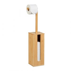 Relaxdays Support pour Le Papier Toilette, pour 5 Rouleaux en Tout, en Bambou, H x L x P : 72 x 20 x 15 cm, Nature