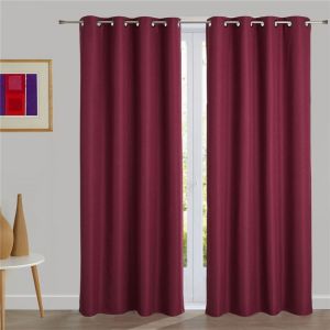 Rideau occultant thermique aspect natté Becquet - rose foncé