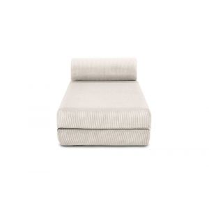 Méridienne convertible et modulable 3 places en velours blanc