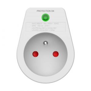 Prise parafoudre 1 sortie Type E – Protection 310J Force Power Blanc