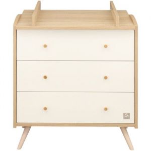 Sauthon Commode &agrave; langer Access - 3 tiroirs Blanc Bois, surface 55,5 x 76 cm