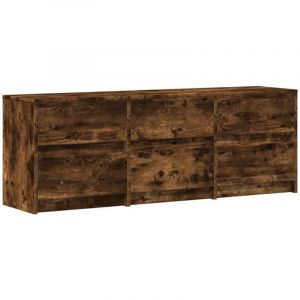 VidaXL Meuble TV avec LED chêne fumé 140x34x50 cm bois d'ingénierie, support TV, meuble télé, meuble multimédia, banc TV, meuble hifi