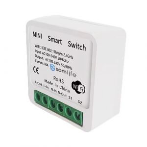 Interrupteurs intelligent SomLife WiFi 16A MiniSmart Switch Wi-Fi connecté,application Tuya/SmartLife,Alexa,Google Home