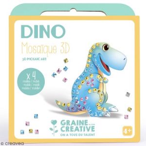 Graine Créative Kit cartes mosaïque 3D - Dinosaure - 4 Cartes