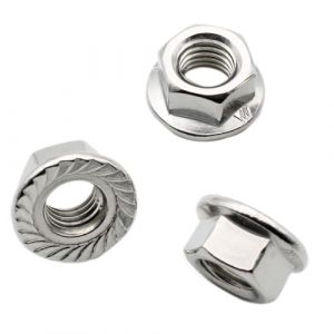 ECROU à EMBASE CRANTÉE : M6 x 20pcs | Acier Inox A2 | Diamètre Intérieur 6mm | Usage Exterieur-Intérieur | Norme DIN 6923 |