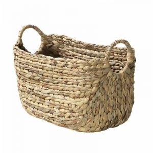 Calicosy Casame - casâme - Panier en Jacinthe d'eau avec poignées - L40xP23xH26 - Beige