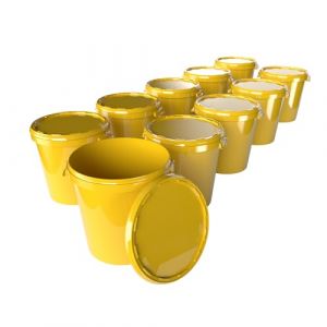 Fixedbyu - 10x Seau Hobbock avec couvercle 31,5 l, qualité alimentaire jaune