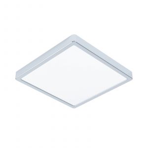 Eglo Connect.z Plafonnier LED connect&eacute; Fueva 6-Z, 29,5 cm, ZigBee, Matter, lampe plafond pour salle de bains, app et commande vocale Alexa, blanc chaud-froid, RGB, dimmable, chrom&eacute;, IP44