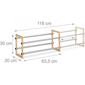 Image de Étagère meuble ouvert chaussures en bois et fer extensible 13_0001068_2