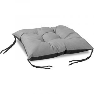 Coussin de jardin 42x42 cm pour chaise, imperméable, gris