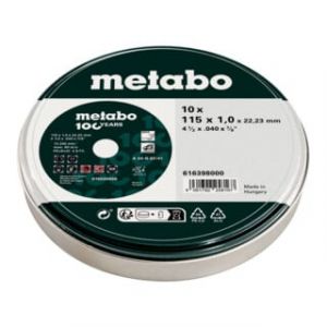 Metabo Jeu de 10 meules &agrave; tron&ccedil;onner SP 115x1,0x22,23 mm - adapt&eacute;es &agrave; l'acier inoxydable - Noir