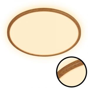 BRILONER - Plafonnier LED à lumière indirecte, plat, lumière blanche chaude, lampe LED, plafonnier, lampe de salon, panneau, cuisine, chambre, 42x3 cm, cadre en bois