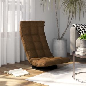 VidaXL Chaise de sol pivotante Marron Tissu