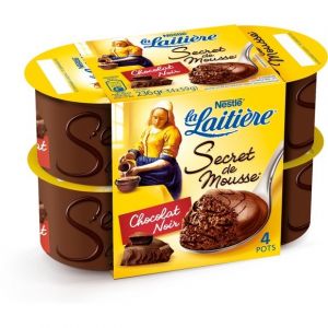 Nestle La Laitiere Secret De Mousse Chocolat Noir Les 4 Pots