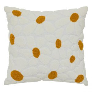 Image de Coussin blanc daisy 40x40