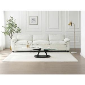 Table basse modulable verre trempé transparent, noir, blanc