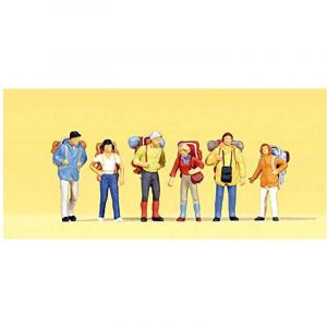 Preiser Modélisme HO : 6 figurines randonneurs