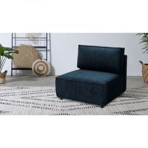 Bobochic Chauffeuse 1 place pour canapé modulable nihad tissu velours côtelé Bleu foncé