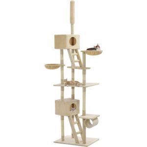 Image de VidaXL Arbre à chat avec griffoirs en sisal 230-260 cm Beige