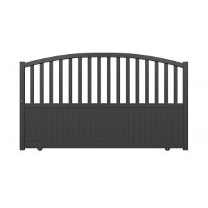 Portail coulissant Colby - Aluminium - Gris - 310x140cm