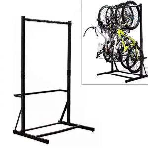 Support &Agrave; V&eacute;lo Autoportant Pour 5 V&eacute;los Acier 117 X 91,5 X 205,5 Cm Ri98 Noir